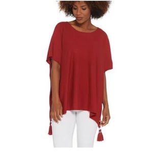 NWT Belle by Kim Gravel poncho w/ tassels, M-L